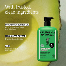 California Naturals ingredient bowl with aloe and mango butter nourishing