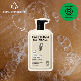 California Naturals ingredients display with coconut, shea butter and aloe emphasizing hydration