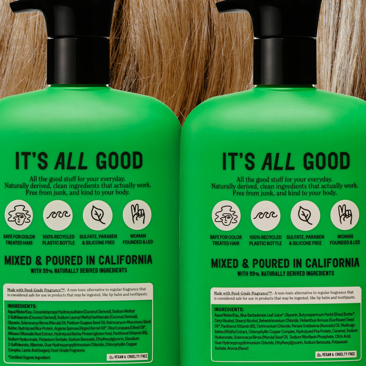 California Naturals label close-up showing certifications and clean-ingredient benefits