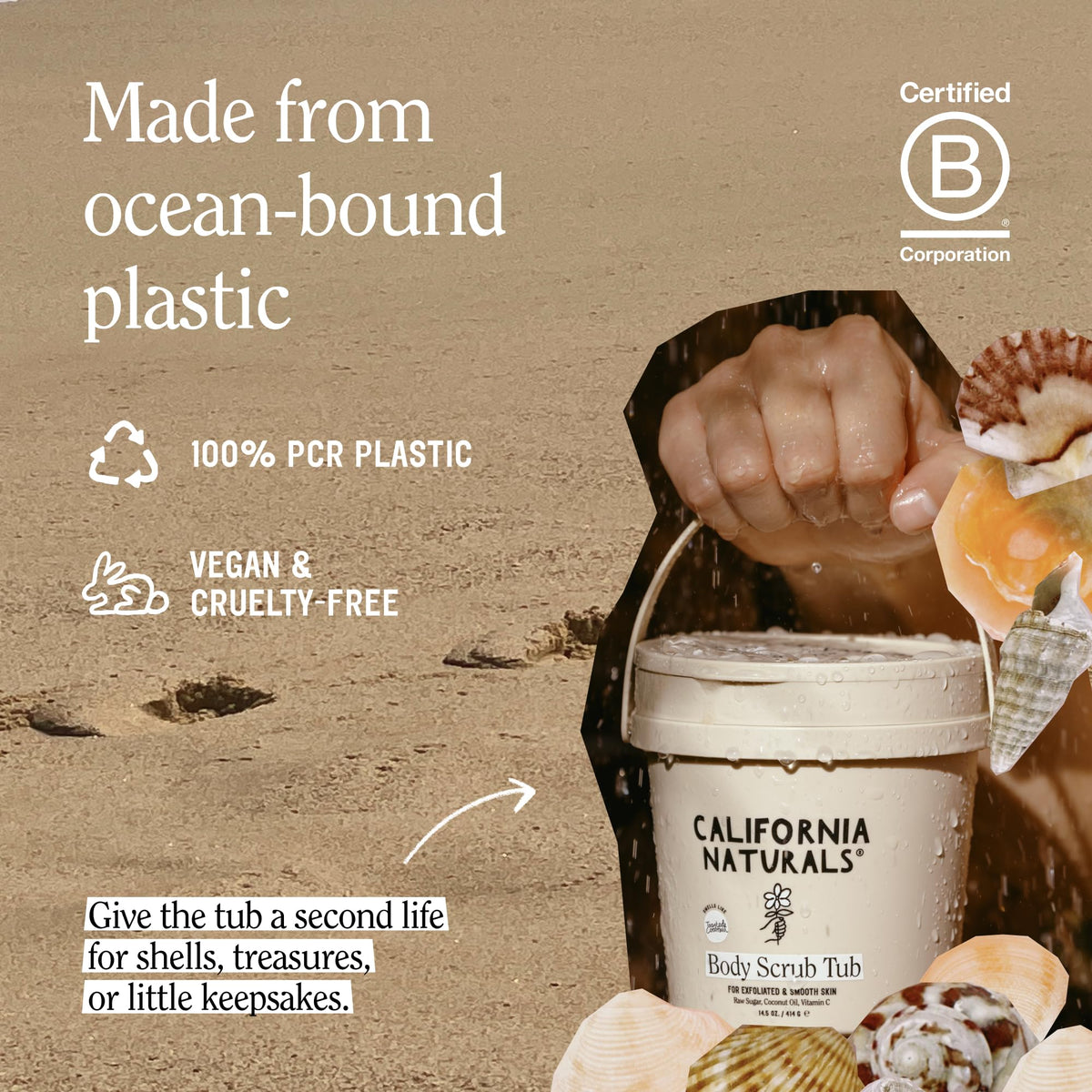 California Naturals label close-up showing B Corp and Leaping Bunny certifications