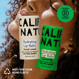 California Naturals in a beach bag lifestyle shot evoking vacation-ready lips