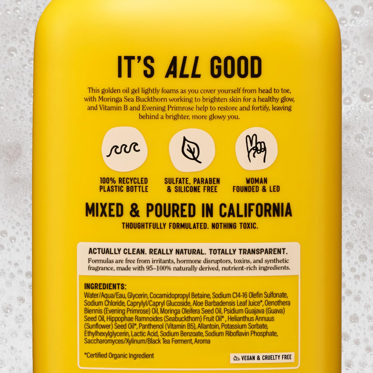 California Naturals bottle in shower lifestyle scene conveying refreshing ritual