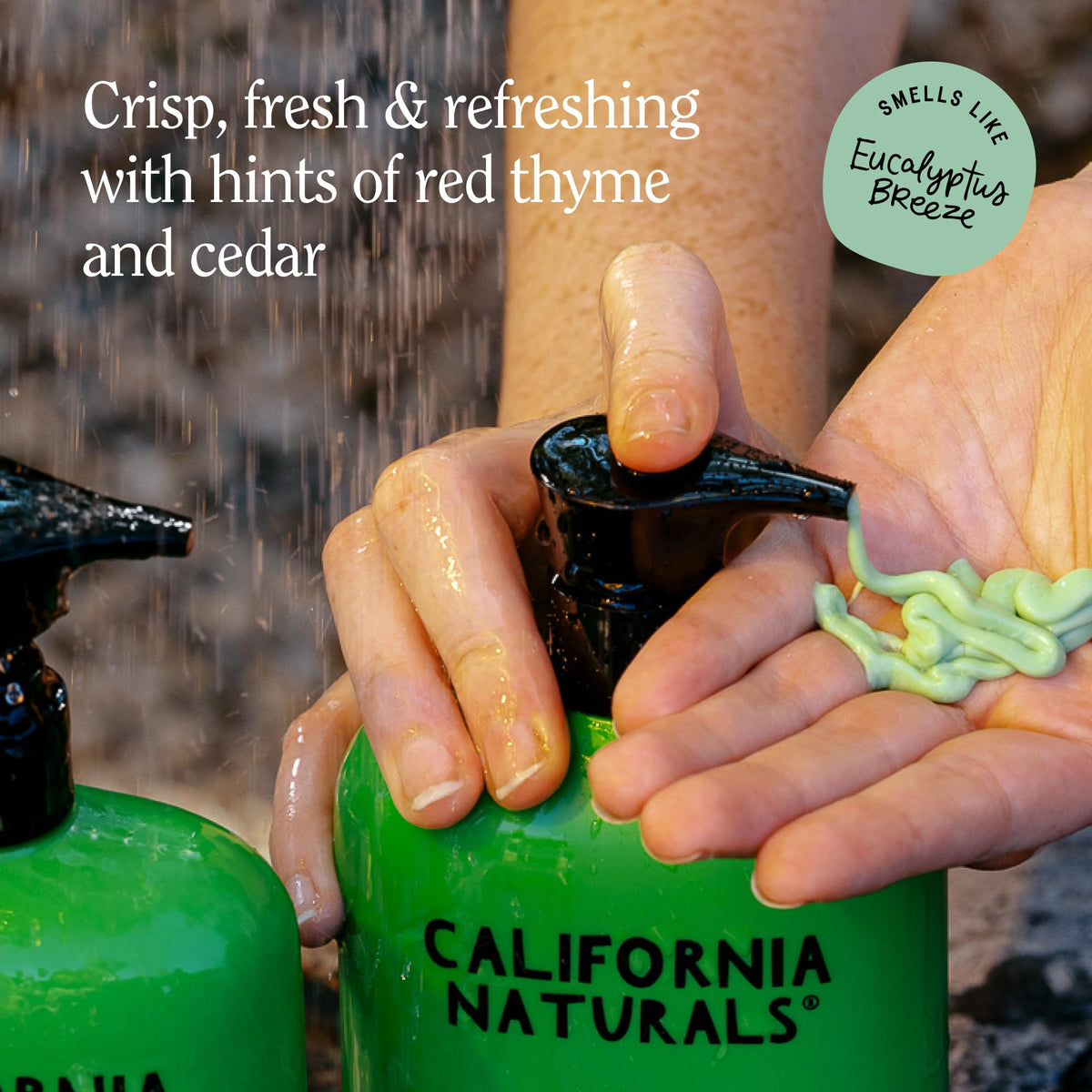 California Naturals recyclable packaging detail promoting sustainable materials