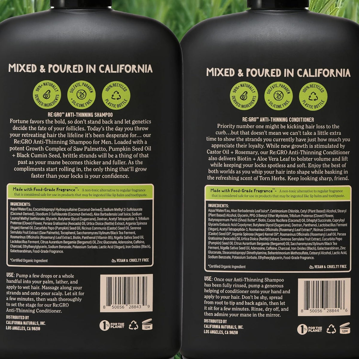 California Naturals conditioner texture smoothed on strands showing detangling and softness benefit