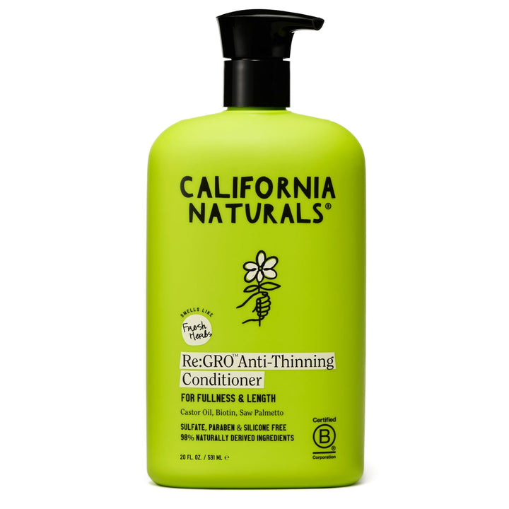 California Naturals Re:GRO front packaging showing product and logo benefits