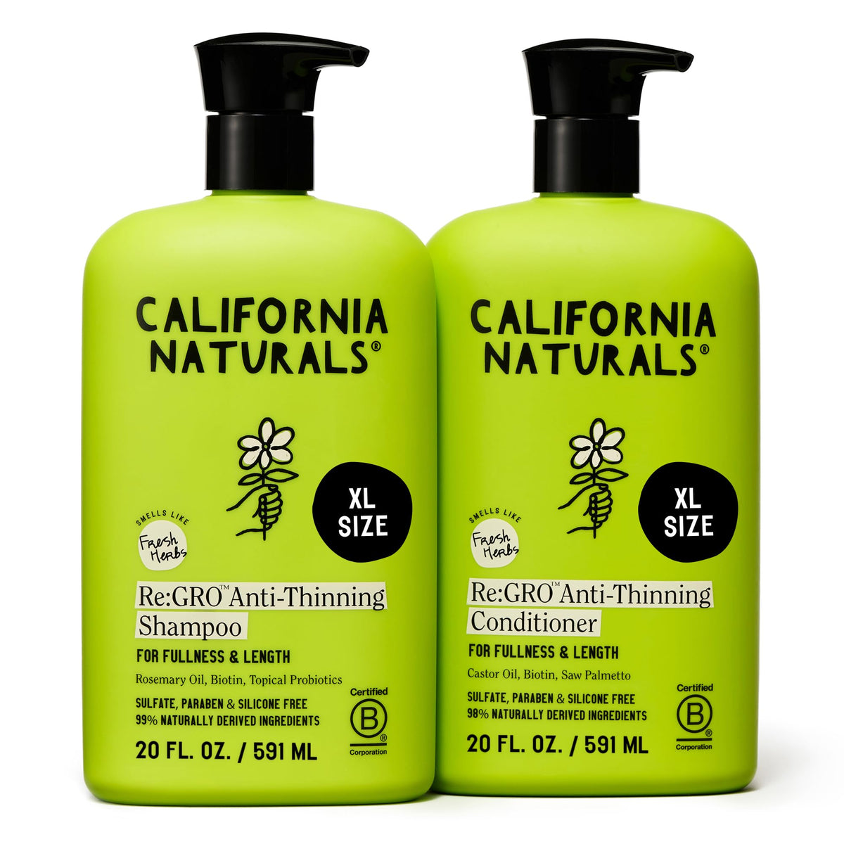 California Naturals Re:GRO front packaging showing clean, natural branding and benefits