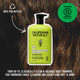 California Naturals Re:GRO conditioner being applied in shower for detangling