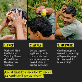 California Naturals Re:Gro being applied to scalp demonstrating targeted treatment