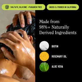 California Naturals shampoo texture on palm displaying creamy lather for gentle cleansing benefit