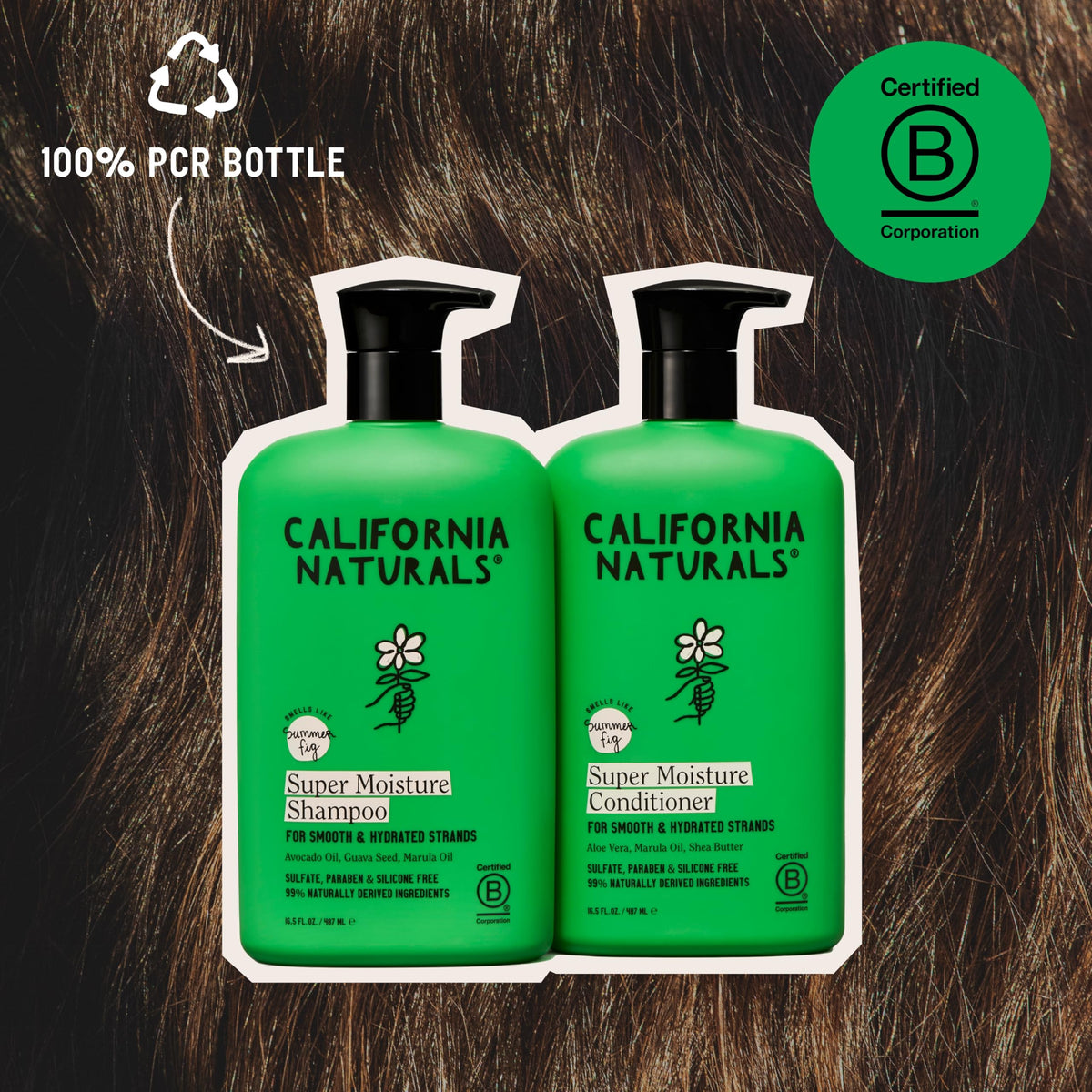 California Naturals flatlay with marula avocado oils and fig for nourishment