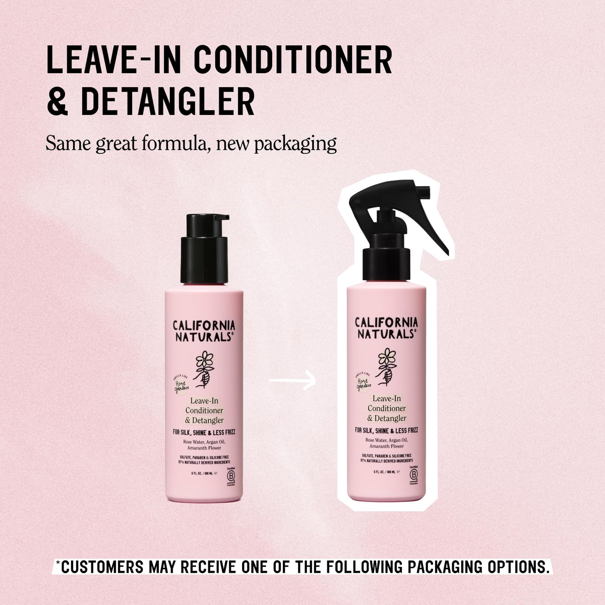 Close-up of creamy leave-in texture from California Naturals, shows lightweight hydration