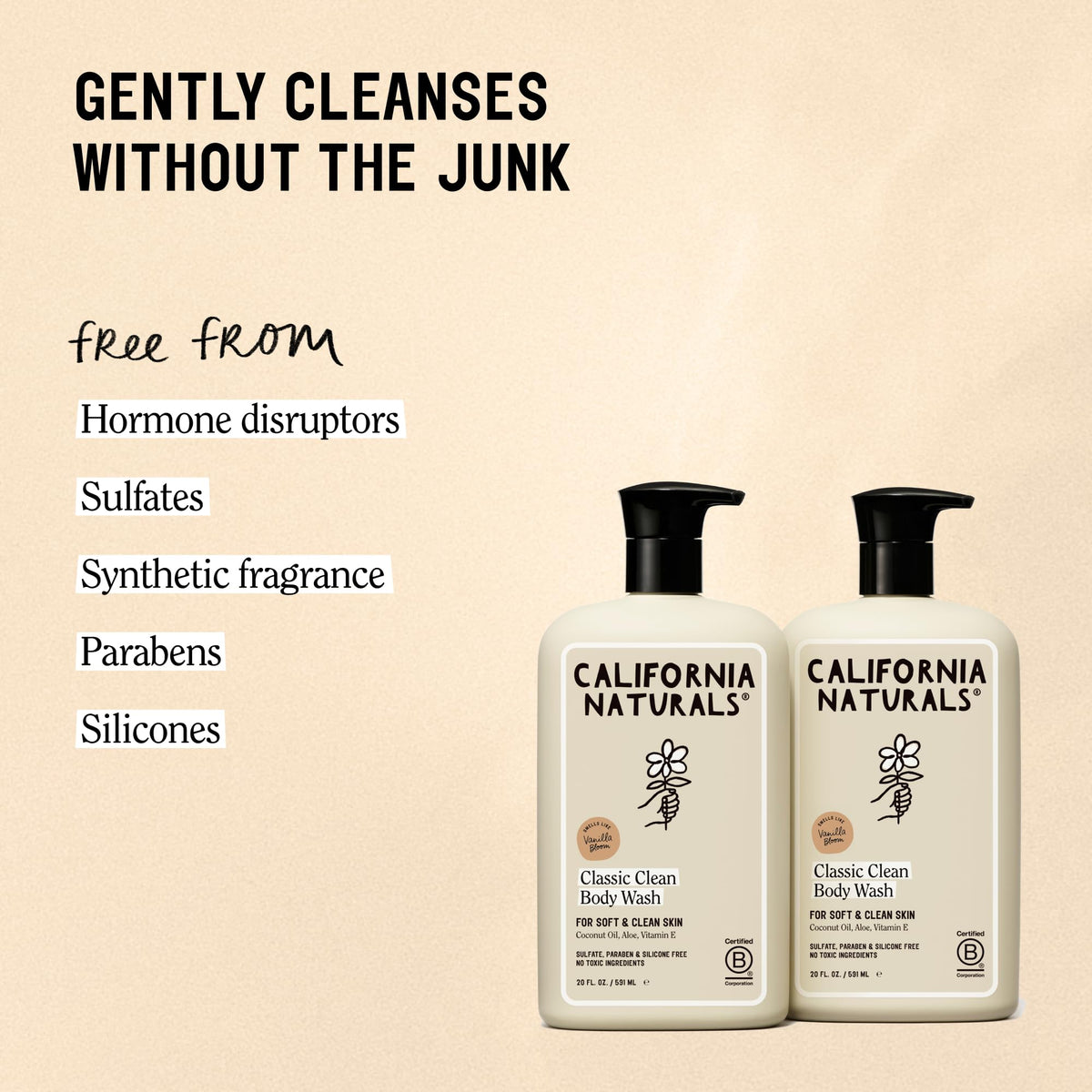 California Naturals foam lather on skin showing gentle cleaning