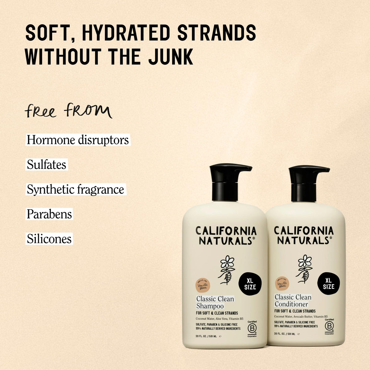 California Naturals shampoo lather texture illustrating gentle cleansing without sulfates benefit