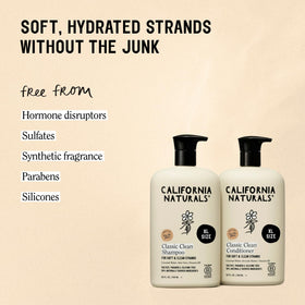 California Naturals shampoo lather texture illustrating gentle cleansing without sulfates benefit