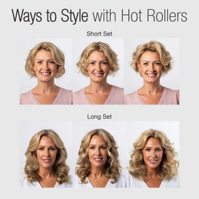 CALISTA roller next to ruler showing 5.25 inch length for long hair coverage