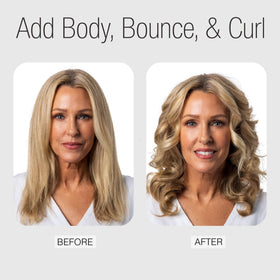 CALISTA styling in use on long hair creating voluminous curls and waves