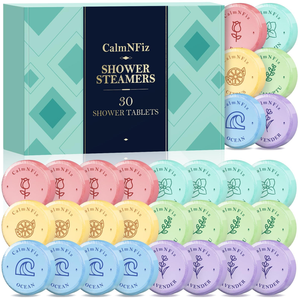 CalmNFiz box front packaging showing gift-ready presentation and variety