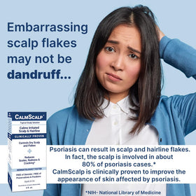 CalmScalp size scale with hand for clear product dimension reference