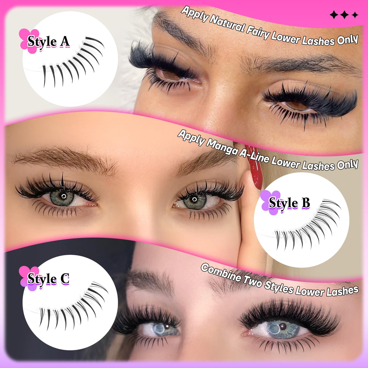 calphdiar lower lashes applied in makeup demonstrating easy DIY placement benefit precision