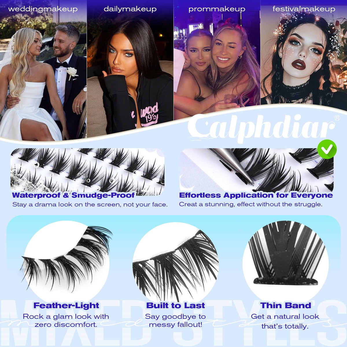 calphdiar voluminous-spiky hybrid cluster close-up for wearable volume