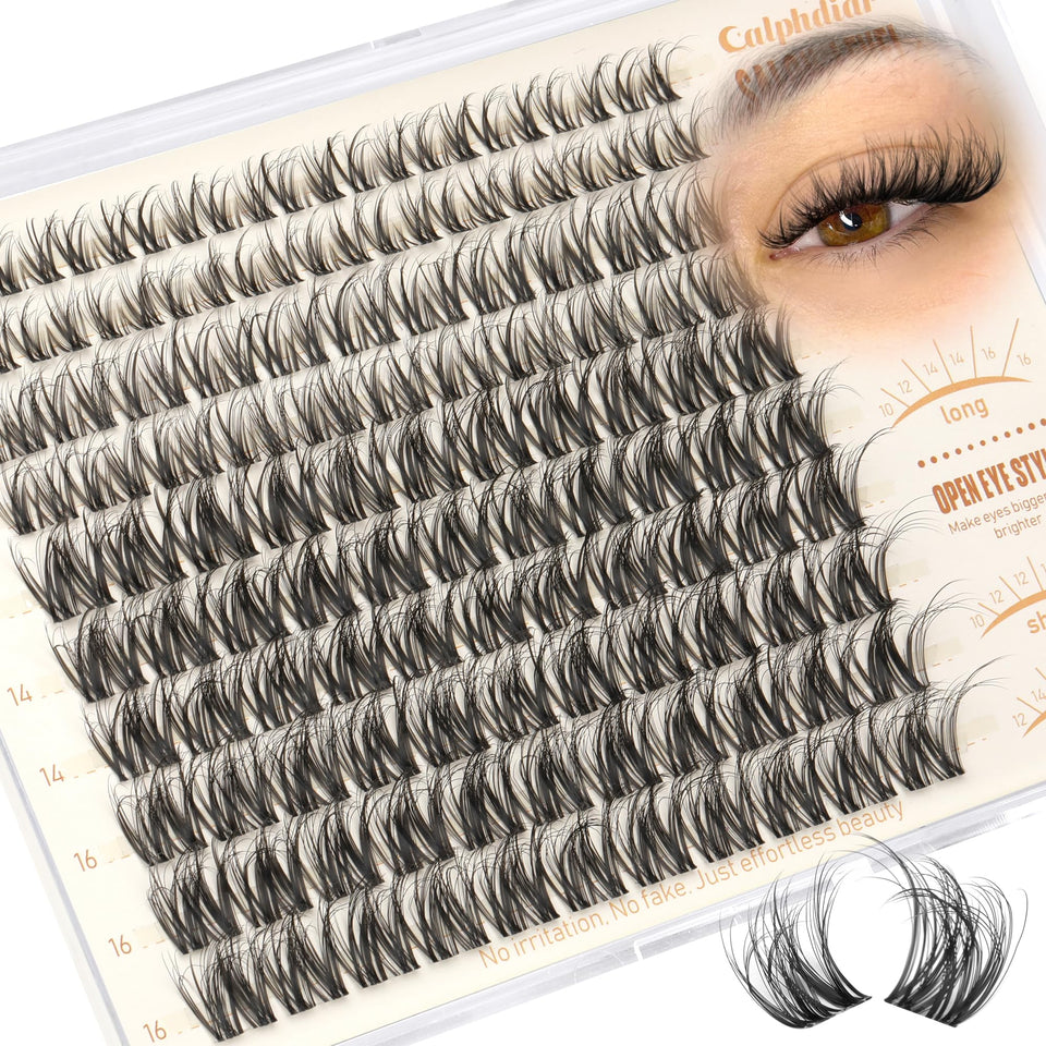 calphdiar front packaging showing cluster lash set and sizes for easy choice