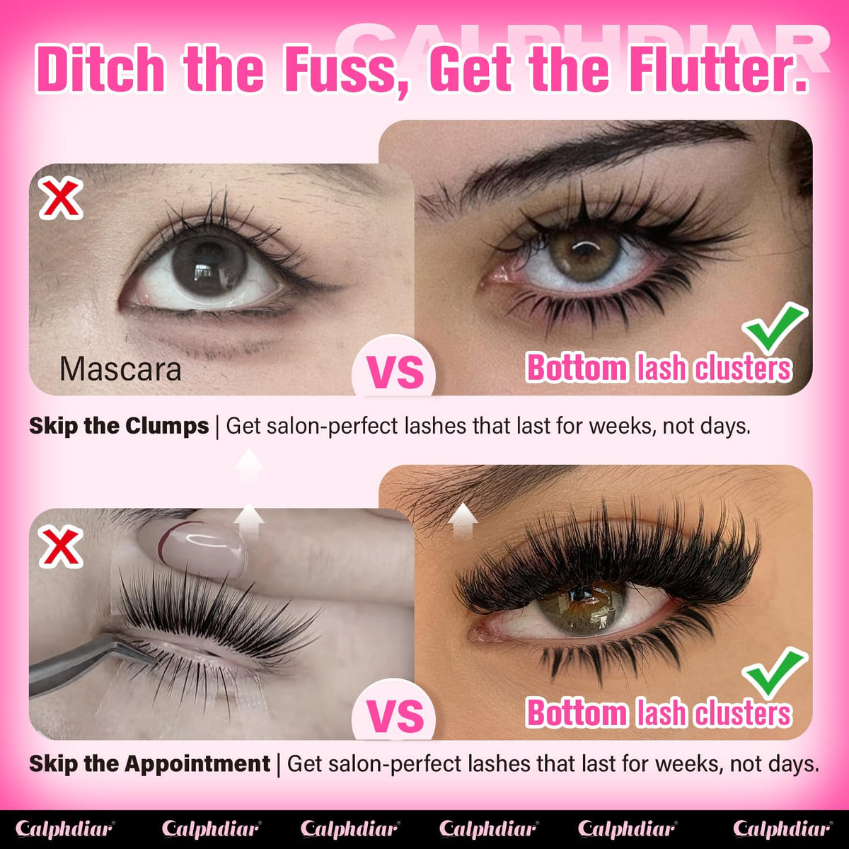 calphdiar kit styled with tweezers and adhesive for quick at-home use