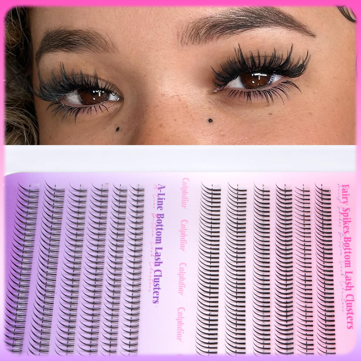 calphdiar model wearing clusters for a date-night look showing enhanced eyes benefit confidence