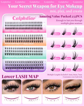 calphdiar texture and 5–7mm lengths illustrating natural lower-lash balance