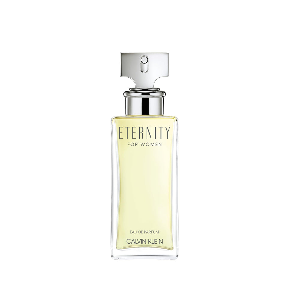 Calvin Klein Eternity bottle front view showing elegant design and easy identification