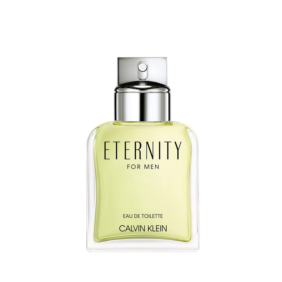Calvin Klein Eternity bottle front view showcasing classic design and refined appeal