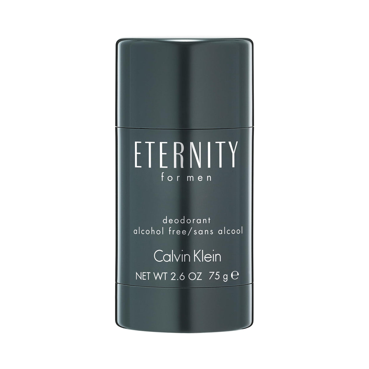 Calvin Klein Eternity deodorant front view showing sleek packaging and refined scent