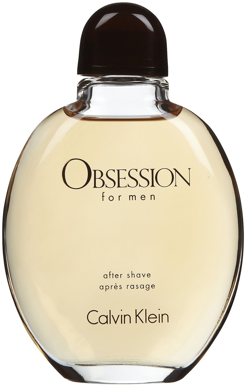 Calvin Klein Obsession aftershave front bottle showing sleek packaging and immediate scent appeal