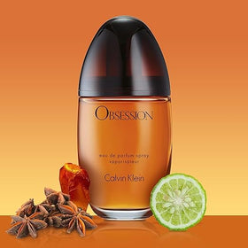 Calvin Klein Obsession spraying from atomizer on skin, demonstrates application and longevity