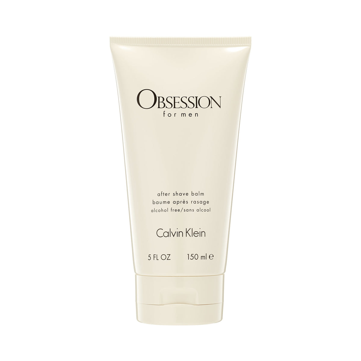 Calvin Klein Obsession For Men aftershave front bottle view showing signature scent and grooming benefit