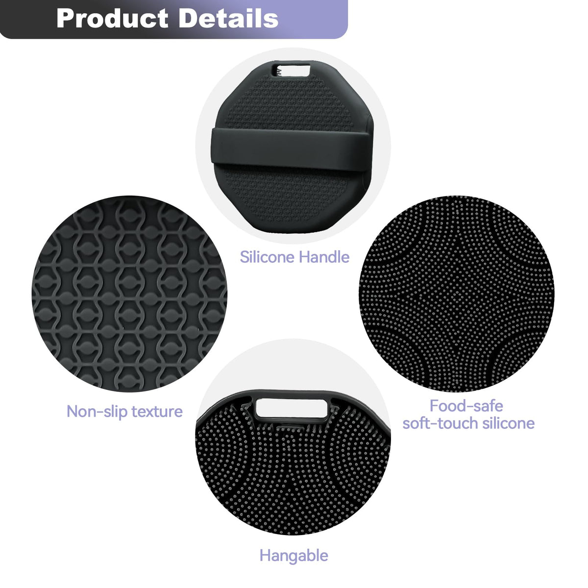 CAMENDE scrubber hanging to dry by strap showing quick-dry and mold-resistant advantage