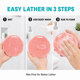 CAMENDE detail of ergonomic strap and textured grip for secure non-slip handling in shower