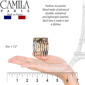 Camila comb placed in a side twist showcasing discreet hold and neat finish