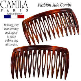 Camila Paris comb inserted securing a neat bun for all‑day hold