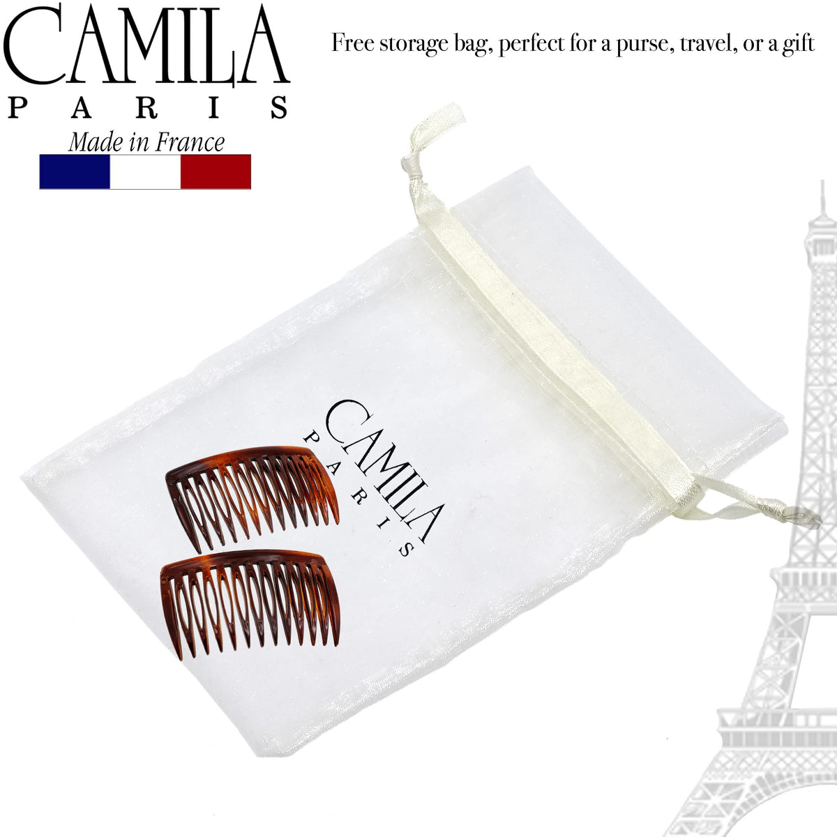 Camila Paris tortoise shell pattern detail showing glossy artisan finish