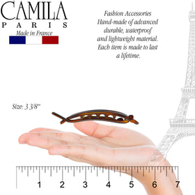 Camila Paris detail of non-metal closure demonstrating strong, snag-free clamping
