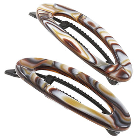Camila Paris front view of Onyx barrette showing polished finish and elegant look