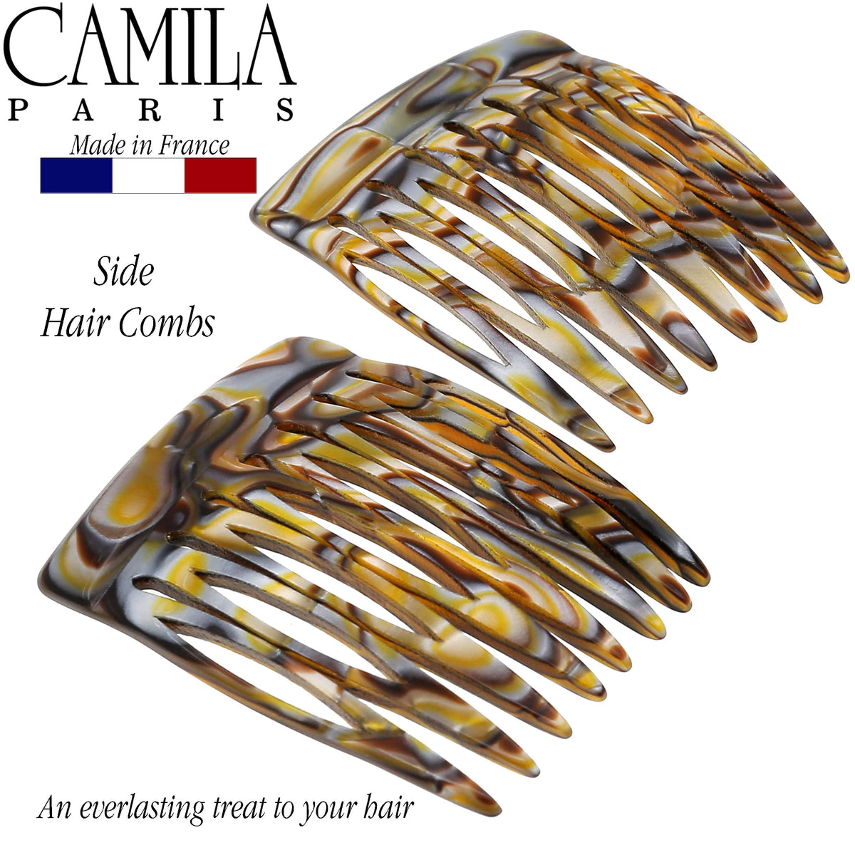 Camila pair of combs displayed together for styling options and backup