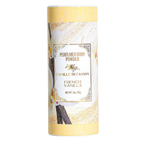 Camille Beckman front packaging showing French Vanilla label and 3 oz size for clear identification