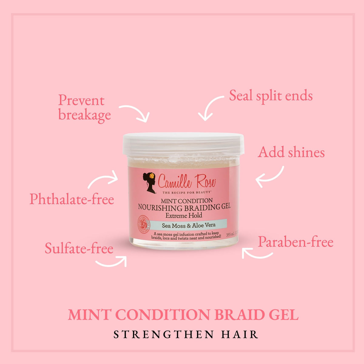 Finished neat braids styled with Camille Rose gel for long-lasting frizz control
