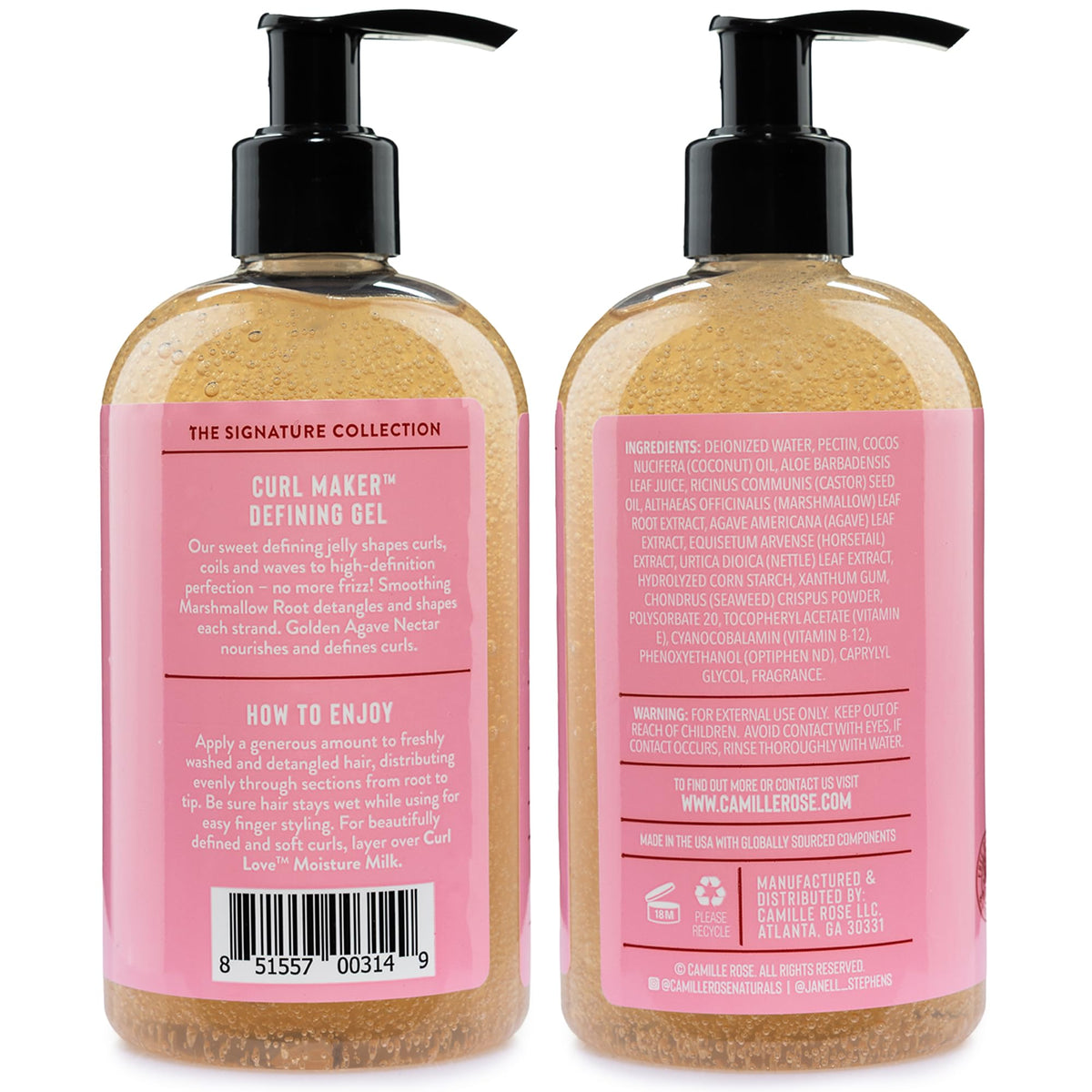 Camille Rose clear gel texture close-up highlighting smooth, lightweight formula