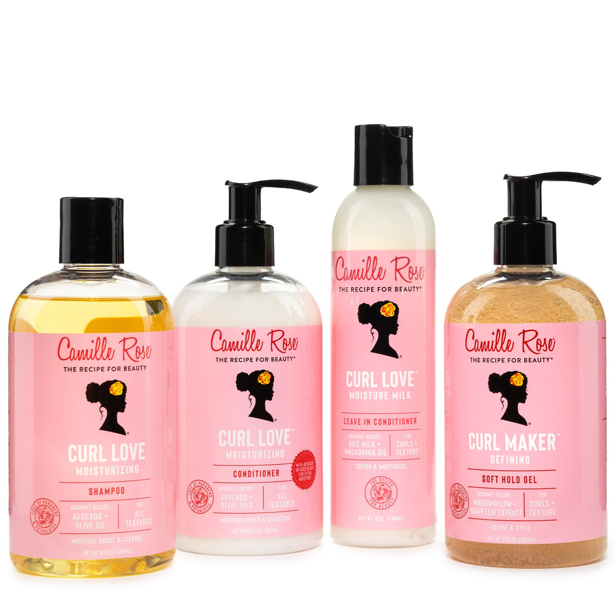 Camille Rose Curl Maker jar on bathroom shelf conveying daily styling and moisture benefits