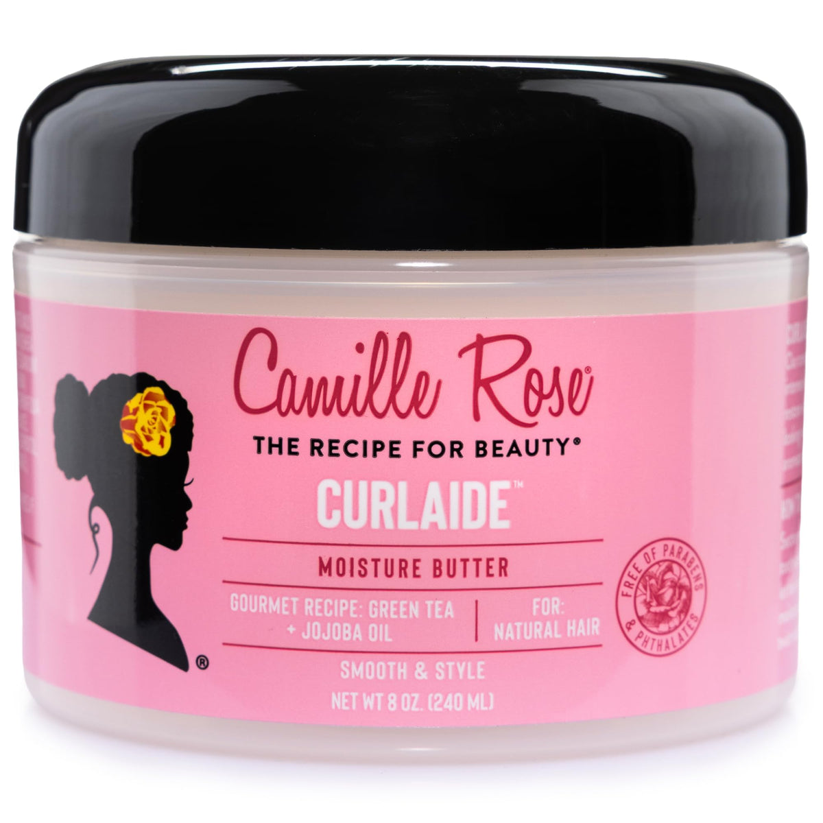 Camille Rose Curlaide scale with label showing ingredients and size for informed purchase decisions
