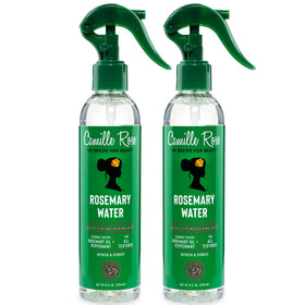 Camille Rose front packaging showing rosemary water 2-pack, convenient hydration
