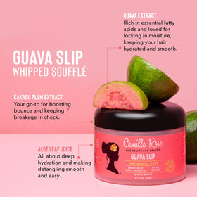 Camille Rose applying cream to damp curls for frizz control
