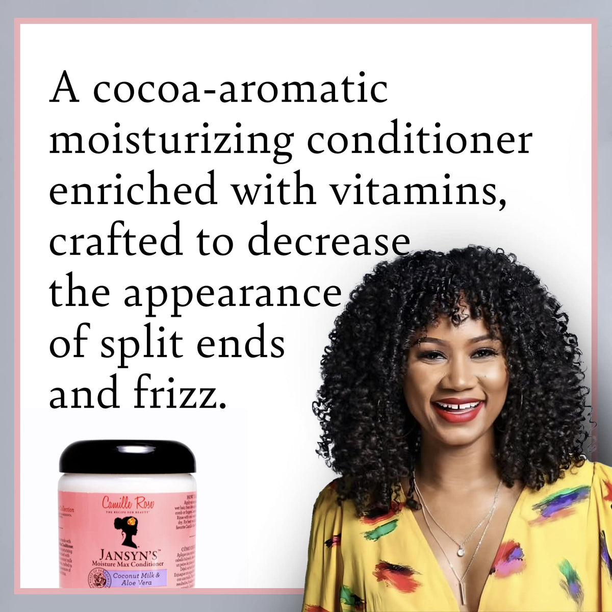 Camille Rose creamy conditioner texture close-up demonstrating rich slip for detangling